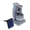 Solar Garden Water Feature Fountain with LED Light Outdoor Cascading Bowls ECO