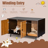 Large Cat Litter Box Enclosure Furniture Wooden Kitty Washroom Hidden Washroom