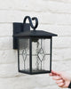 Black Contemporary Outdoor Rectangular Top Fix Searchlight Wall Lantern