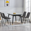 Set of 2 Faux Leather/Suede Dining Chairs Metal Legs Reception Restaurant Chair