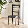 Set of 2 Whitby Solid Wood Traditional Farmhouse Dining Chairs in Black