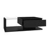 COFFEE TABLE WITH LED LIGHT, HIGH-GLOSS BLACK WITH DRAWER LIVING ROOM FURNITURE