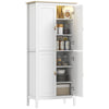 176.5 cm Tall Freestanding Pantry Storage Cabinet with 4 Doors White
