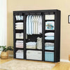 Fabric Canvas Wardrobe With Hanging Rail Shelving Clothes Storage Large Cupboard
