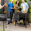 Outdoor Grill Cart Pizza Oven Table Food Prep Worktable BBQ Trolley Lockable