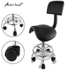 Saddle Rolling Salon Stool Hydraulic Lift Swivel Barber Tattoo Chair White Black
