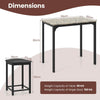 3Pcs Pub Counter-Height Dining Table Set Modern Furniture Set Coffee