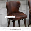 Luxury Bar Stools Set of 2 with Back, PU Leather Upholstery, Brown