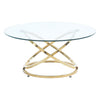 Living Room Large Cocktail Table Modern Clear Glass Round Coffee Table Desk 90cm