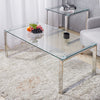 Clear Glass Coffee Table Living Room Tea Table Rectangular Large End Table Stand