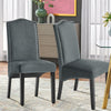 Pair of 2 Velvet Fabric Dining Chair Side Chairs High Back Upholstered Seat Soft