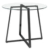 Modern Clear/Black Glass Round Dining Table With Metal Legs Kitchen Furniture
