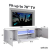 High Gloss White TV Stand Cabinet Unit Shelves Storage RGB LED Cupboard 180cm