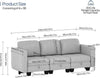 Hello-5ive Modular 3 Seater Fabric Sofa Bed with Storage for Living Room