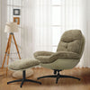 Ergonomic Office Recliner Sofa Chair Chenille Fabric Lounge Armchair & Footstool
