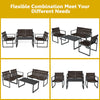 4PCS Garden Patio Table and Chair Set Outdoor Conversation Furniture Metal Frame