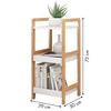 Bamboo Ladder 3 Tier Shelf Unit Bookcase Living Room Storage Shelving Display