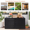 PE Wicker Storage Bin Garden Patio 330L 2-Tier Rattan Deck Box w/Lid-Black