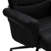 Padded PU Leather Manual Reclining Swivel Armchair Sofa Chair w/ Footstool Black