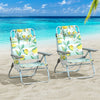 Portable Sand Chairs 2-Pack Beach Chairs with Towel Bars-Green