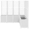 Garden Planter with Trellis - White Polypropylene Flower Pot Box, Rattan , V1Z4