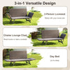 Metal Frame Wicker Couch Patio Convertible Sofa for 2-Grey