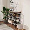 4/5/8 Tier Metal Shoe Rack Stand Space Save Storage Organiser Shelf with MDF Top
