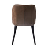 Set of 2 Faux PU Leather Brown Chairs Seat Dining Room Restaurant with Metal Leg