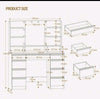 Dressing Table with Led Lights Large Mirror 9 Drawers White Makeup Desk Ambient