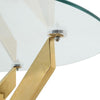 Round Tempered Glass Dining Table Kitchen Bistro Table with Gold Metal Stand Leg