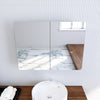 Bathroom Mirror Cabinet with Shelf Storage Double Door Stainless Steel 800×600mm
