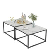 FATIVO Nest Square Marble Coffee Table Accent Furniture Center Table Stand Home