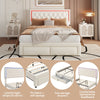 Upholstered Bed With 2 Drawers Storage Bed Frame Double for Adults, Teenagers