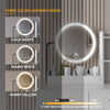 Modern Dressing Table Set with LED Lighted Mirror Stool Drawers Shelves Bedroom