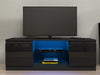 Modern TV Stand Unit Cabinet High Gloss 2 Door Sideboard with RGB LED Lights