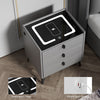 3 Drawers LED Bedside Table Wireless Charging Nightstand Bedside Cabinet Modern