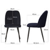 Set of 2,4,6 Velvet Suede Dining Chairs Upholstered seat Ergnomic with Metal Leg