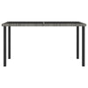 Garden Dining Table Grey, Poly Rattan and -Coated Steel Construction with C8Z7