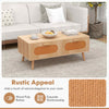 Living Room Rectangular Accent Table with Solid Wood Legs