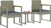 3 Piece Garden Bistro Set – Rattan Chairs & Acacia Wood Table Outdoor Furniture