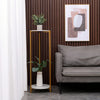 90cm Plant Stand Plant Holder Tall Side End Table 2-Tier with Golden Metal Frame