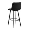 Set of 2 Velvet Bar Stools Chairs High Back Footrest Backrest Metal Legs Pub