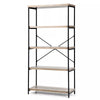 5-Tier Bookshelf Industrial Wood Bookcase Freestanding Display Rack Organizer