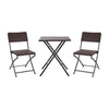 3pcs Bistro Garden Furniture Set Table & Chair Rattan Effect Patio Outdoor Brown