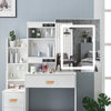 Makeup Desk Dressing Table With Mirror 4Drawers Stool Vanity Set Bedroom Modern