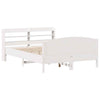 Bed Frame with Headboard White 150x200 King Size Solid Wood Pine L7J2