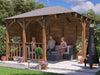 Wooden Corner Gazebo 4m x 3m Garden Shelter Canopy with Roof Shingles Leviathan