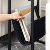 Narrow Side Table Slim Bedside Table with Magazine Holder Sling Sofa End Table