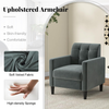 Armchair Velvet Upholstered Accent Chair Tufted Lounge Sofa Comfy Seat Grey