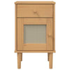 Bedside Cabinet SENJA Rattan Brown 40x35x65 Solid Wood Pine R9Z6
